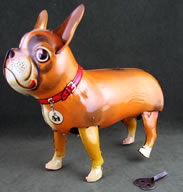 RARE TERRIER DOG GERMANY US ZONE WIND UP TOY ANTIQUE NR